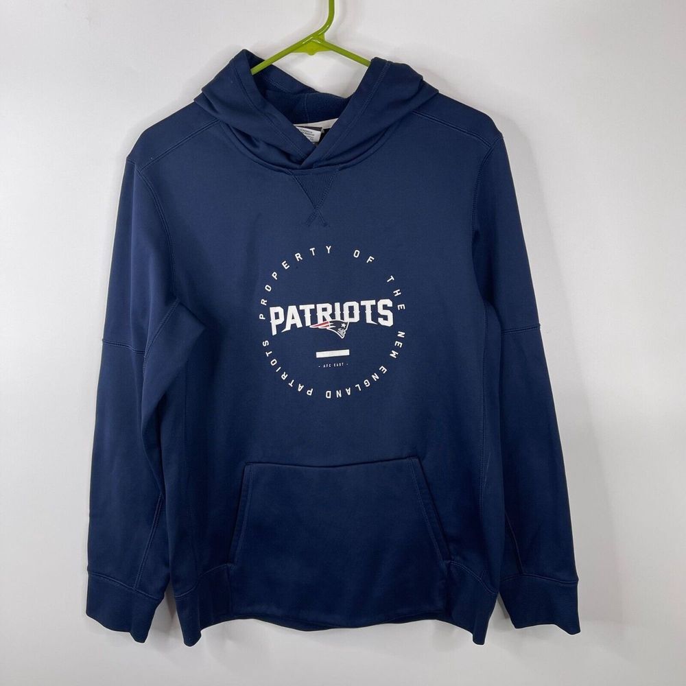 Nike Therma-Fit Boys Patriots Hoodie Size‎ YXL Blue Long Sleeve Football